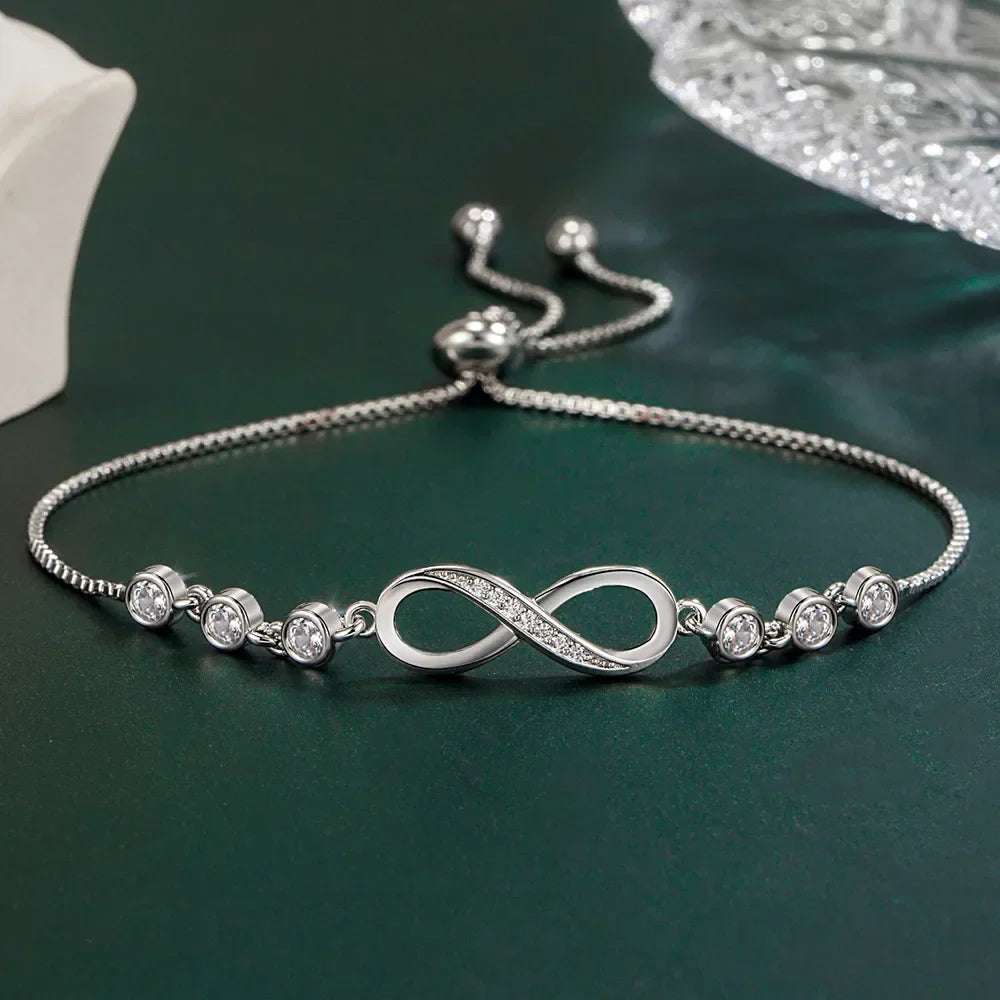Pulseira Elo de Cristal em Prata