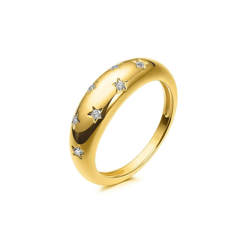 Anel Estrela de Cristal com Zircônias