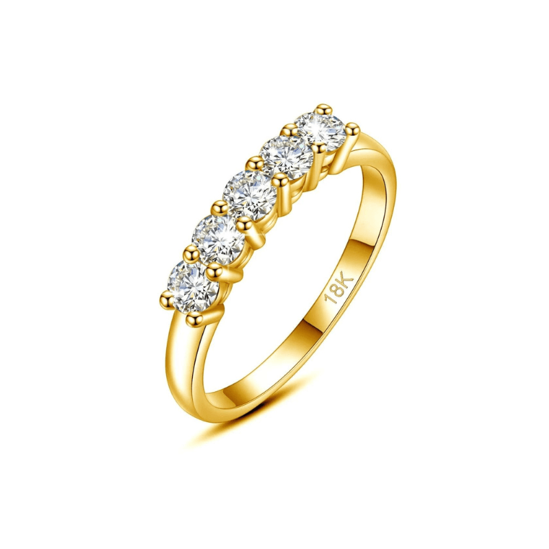 Anel Solitaire em Ouro 18k com Moissanites