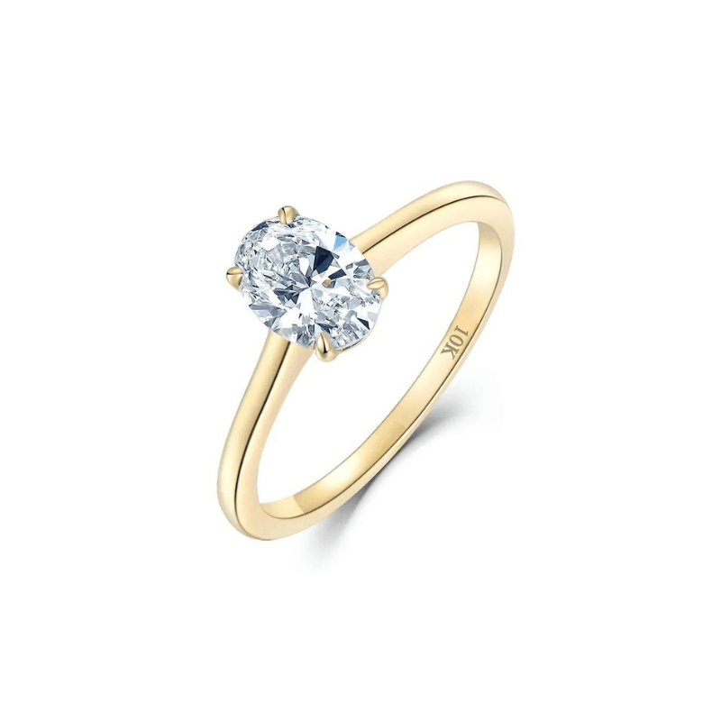 Anel Bella Solitário em Ouro com Moissanite