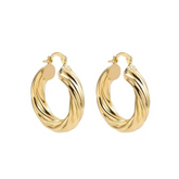 Brinco de Argola Torcido Banhado a Ouro 18k