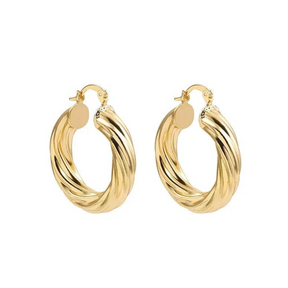 Brinco de Argola Torcido Banhado a Ouro 18k