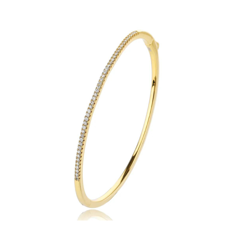 Bracelete Vivence em Prata Banhado a Ouro com Moissanites