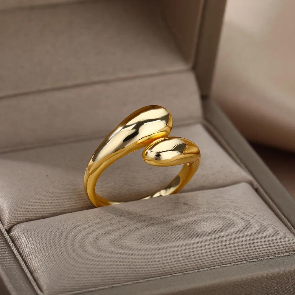 Anel d'Amore Regulável Banhando a Ouro