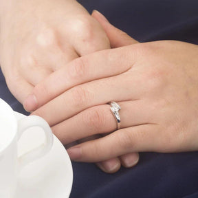 Anel Solitário em Ouro Branco com Diamante 0,5 ct
