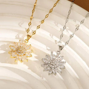 Colar Girassol Banhado a Ouro 18k com Zircônias - [ Compre 1 Leve 2 ]