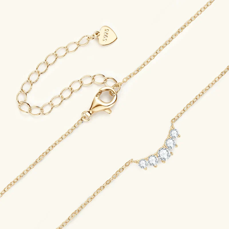 Colar Brillantezza em Prata Banhado a Ouro 18k e Pedras de Moissanite