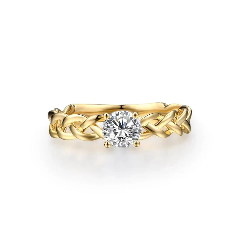 Anel Solitário Dream em Ouro 18k com Moissanite