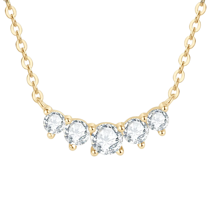 Colar Brillantezza em Prata Banhado a Ouro 18k e Pedras de Moissanite