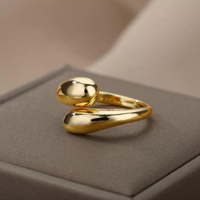 Anel d'Amore Regulável Banhando a Ouro