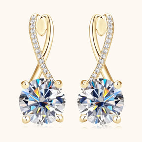 Brinco Marina em Prata Banhado a Ouro 18k com Moissanite