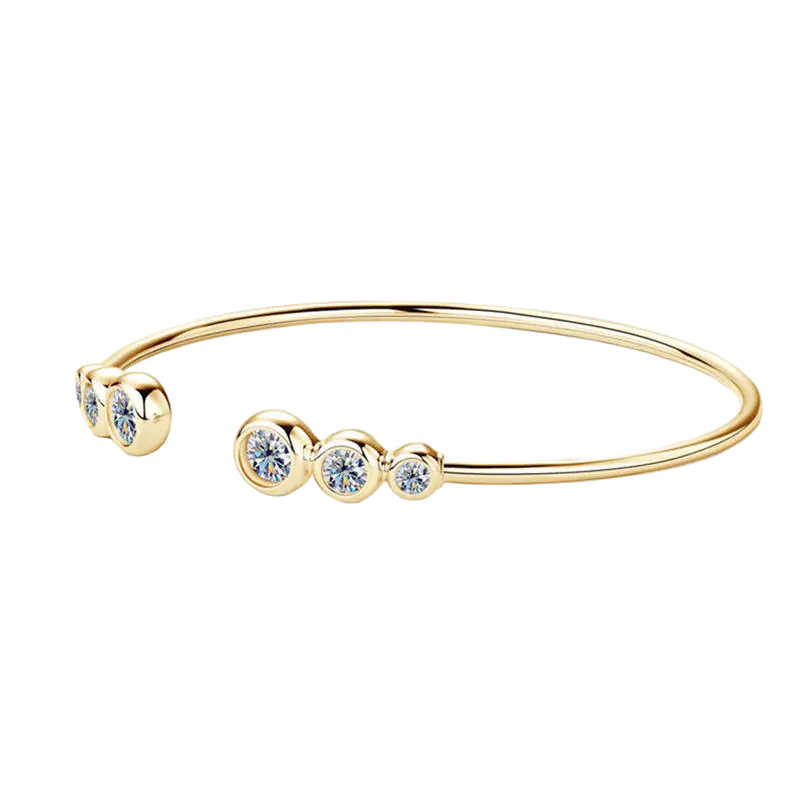 Pulseira Moissanite em Prata Banhada a Ouro 18k