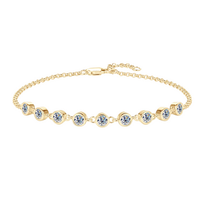Pulseira Lívia em Prata Banhada a Ouro 18K com Moissanites