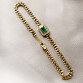 Pulseira Cleópatra em Ouro 18k com Esmeralda e Diamantes