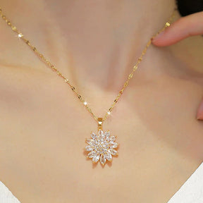 Colar Girassol Banhado a Ouro 18k com Zircônias - [ Compre 1 Leve 2 ]